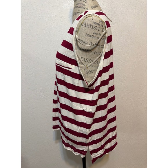 Soma Sleeveless Stripe Top Size XXL 2X 2XL Faux Pocket Tank Beyond Beauty NWT - Picture 4 of 8